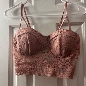 Bozzolo Pink Lace Bralette with Adjustable Straps